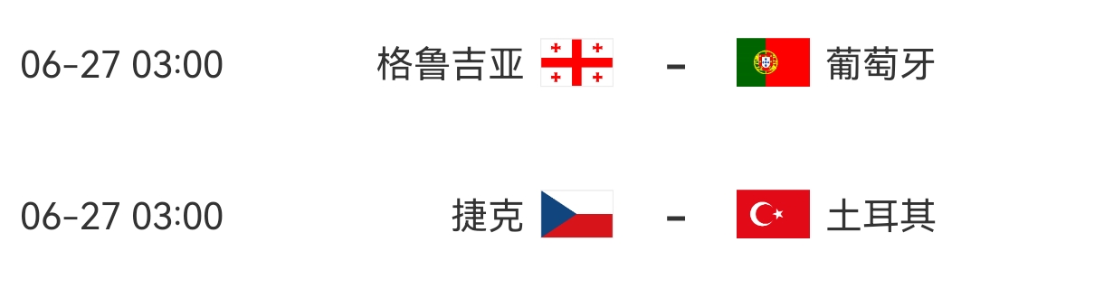 冠军：欧洲杯F组积分榜：格鲁吉亚、捷克2轮积1分 葡萄牙、土耳其小组第一